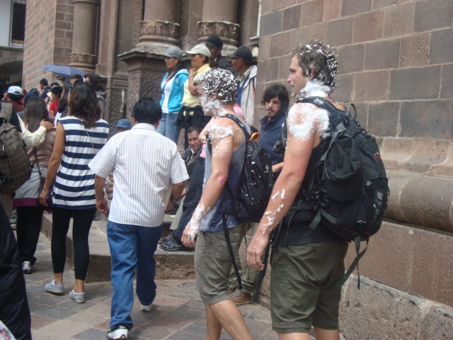 Tourists in Carnival, Cuzco, 2011