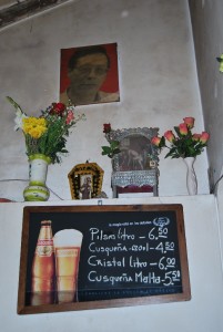 Altar and Beer, Las Manuelitas, Cuzco