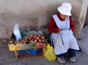 Selling Tuna Fruit on the Street