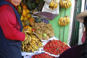 Aguaymanto in the Middle of Fruit Offered at the Market