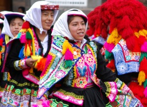Dressed in Costume, Cuzqueña Women Dance