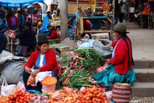 Selling Vegetables in Pisac's Market
