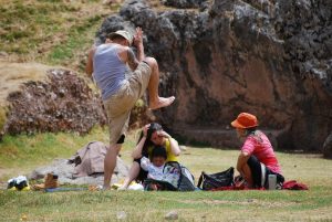 Doing Exercise in Sacsayhuaman