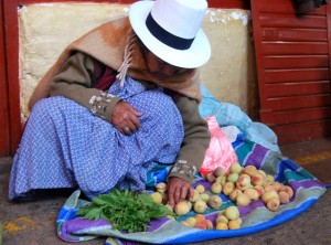 Selling Peaches in the Market