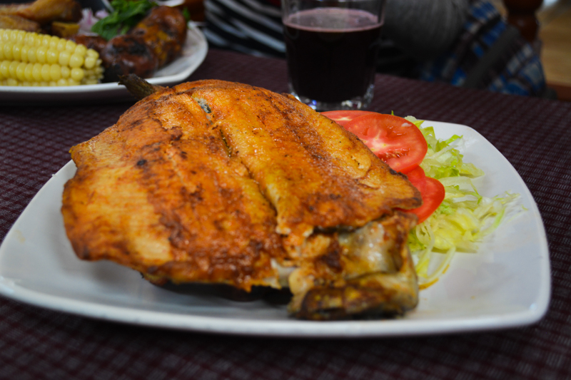 Picantería's Popular Fried Trout and Salad 