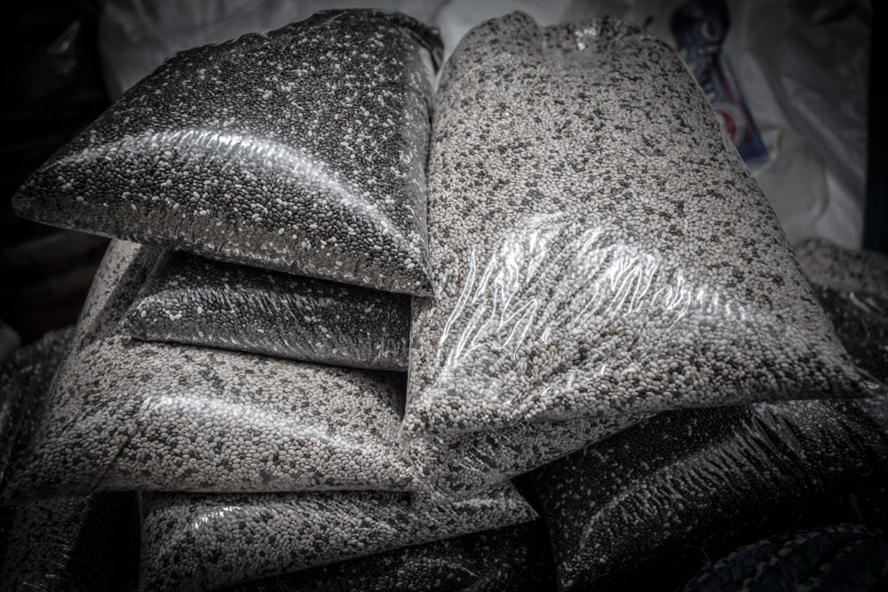 A Package of Chia Seeds for Sale in San Pedro Market , Cusco.